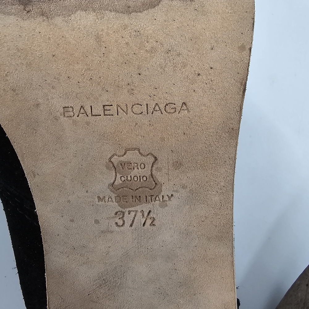 Balenciaga Black Suede Lace Up Bootie Size 7.5 - Picture 6 of 7